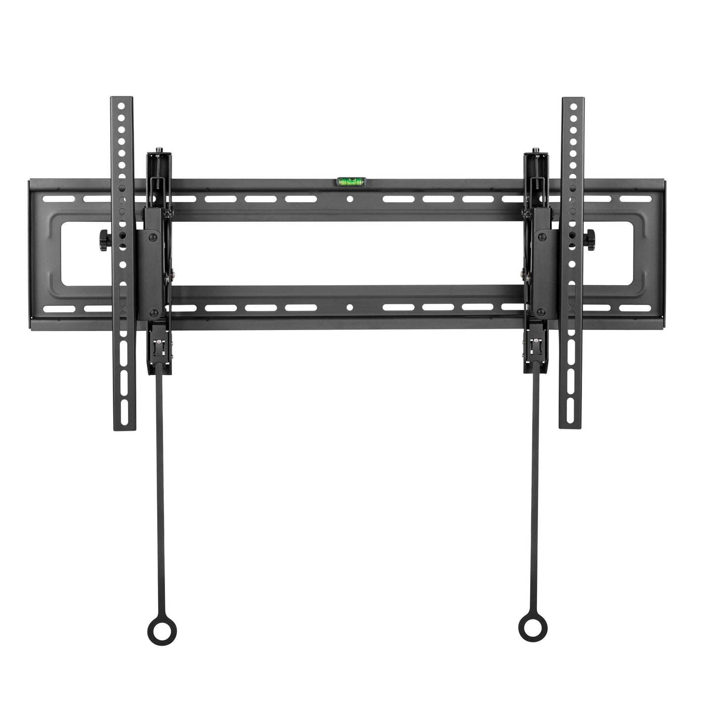 Tilting TV wall mount for 43" to 90" TVs with sturdy black metal frame, adjustable tilt feature, and secure mounting brackets for optimal viewing angles.