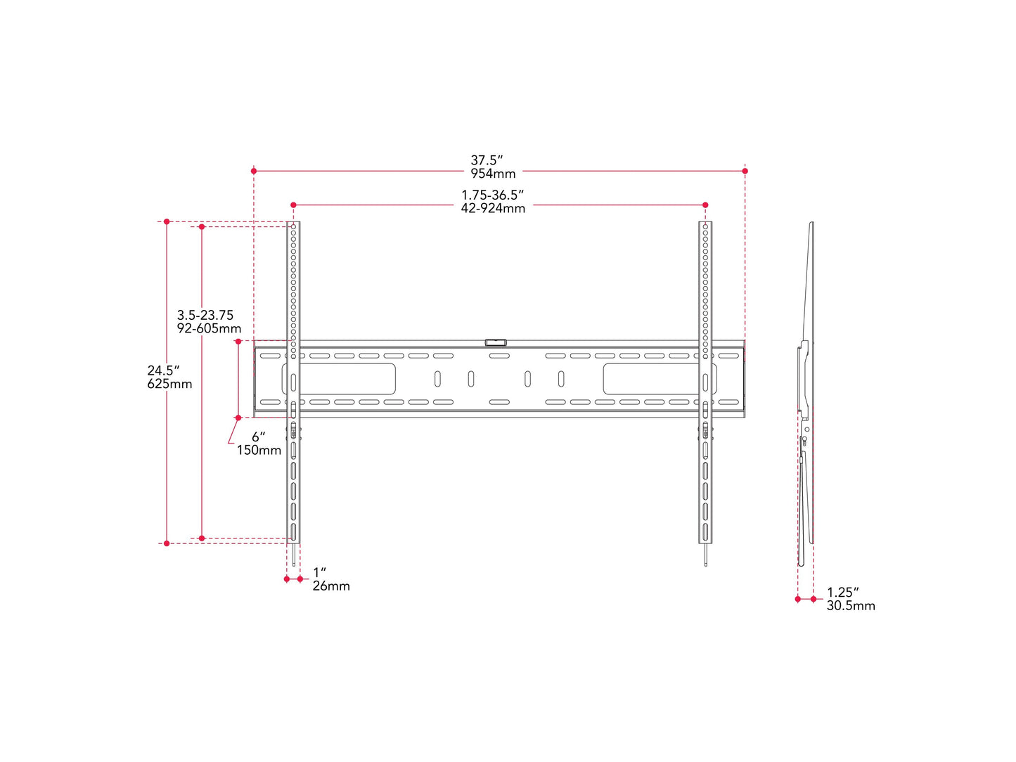 Alt Tag:
"Black fixed wall mount for large TVs up to 100 inches, sturdy metal construction with adjustable brackets and secure locking mechanism for optimal viewing angles."