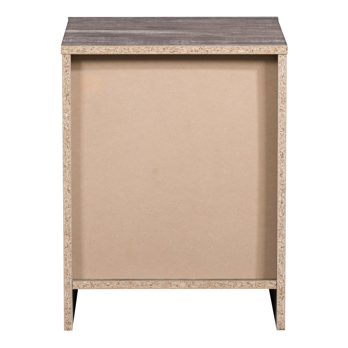 Mid-century modern night stand with two walnut veneer drawers, angled legs, and brass handles; sleek design, warm wood tones, and minimalist aesthetic perfect for contemporary bedrooms.
