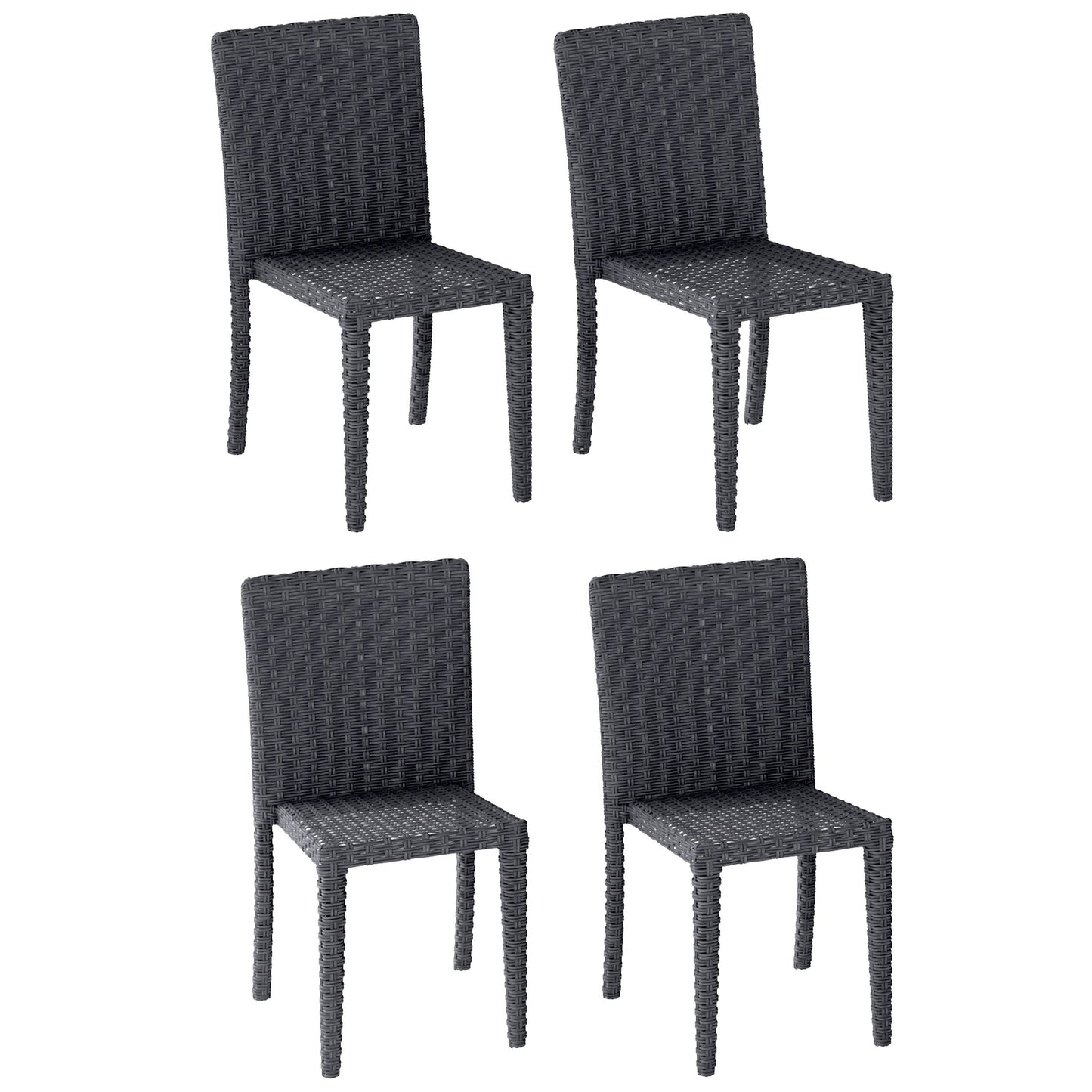 Modern patio dining chairs set of 4 in sleek white with grey cushions, featuring durable metal frames and weather-resistant fabric, perfect for outdoor dining and entertaining.