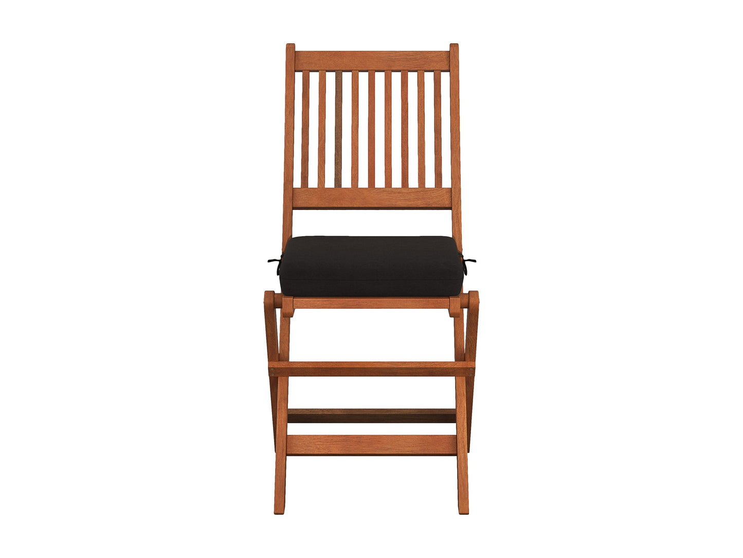 Brown outdoor wood folding patio chairs set of 2, featuring slatted seats and backs, sturdy construction, and a foldable design for easy storage, perfect for garden, deck, or balcony use.