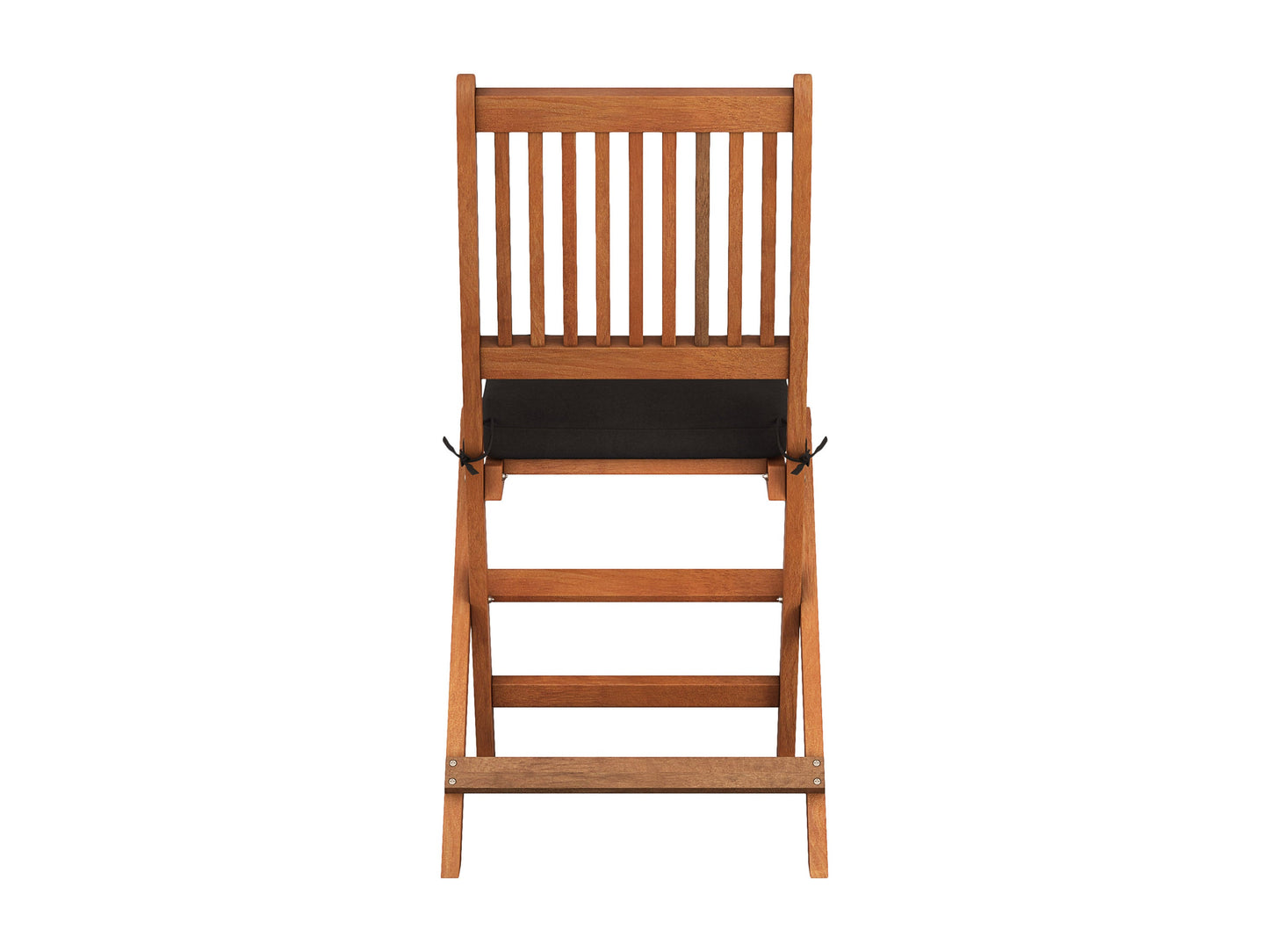Brown outdoor wood folding patio chairs set of 2, featuring slatted seats and backs, sturdy construction, and a foldable design for easy storage, perfect for garden, deck, or balcony use.