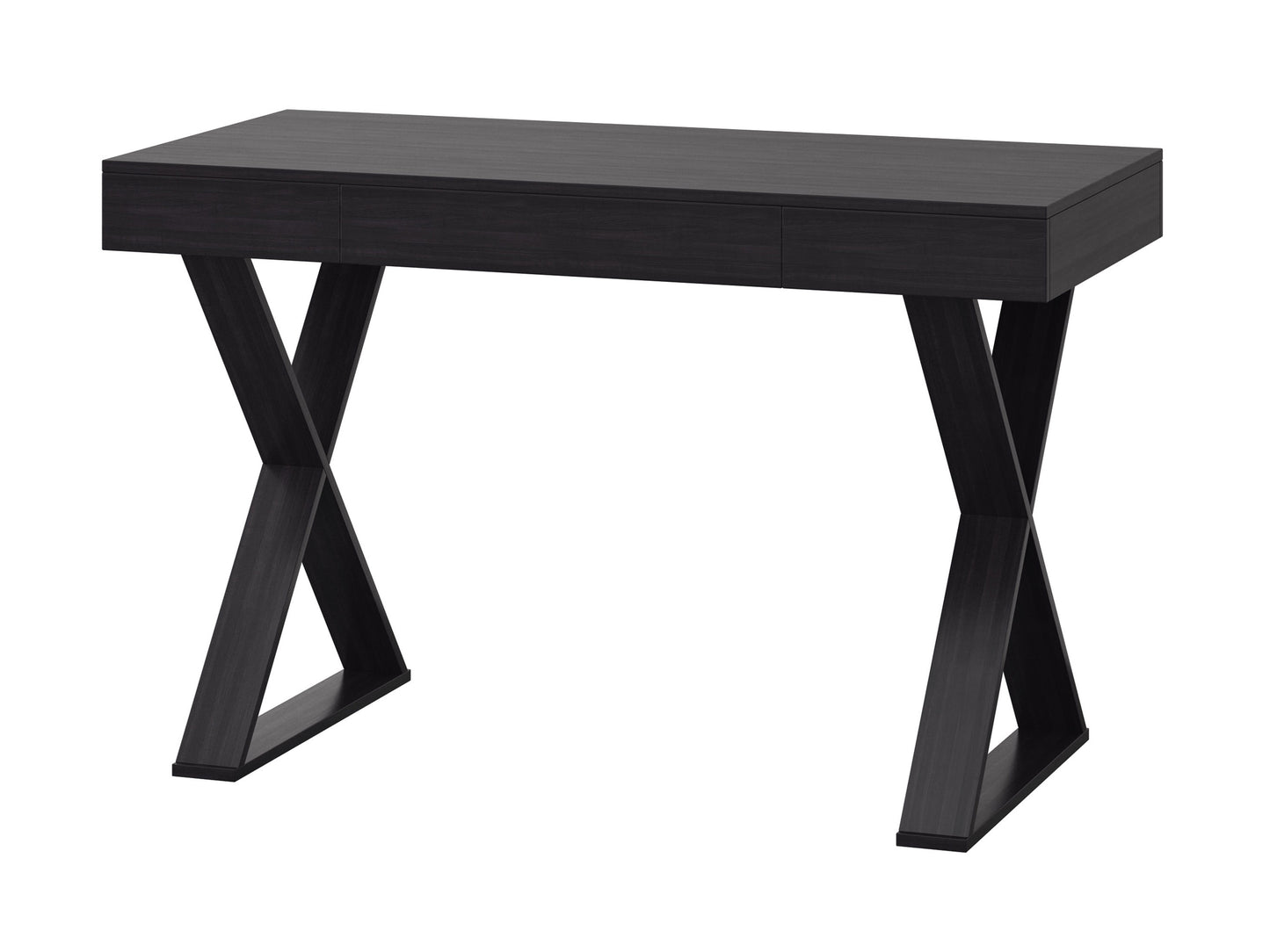 Rustic farmhouse desk with a weathered wood finish, featuring a spacious tabletop, sturdy metal legs, and a built-in storage drawer. Ideal for home office or study, blending vintage charm with modern functionality.