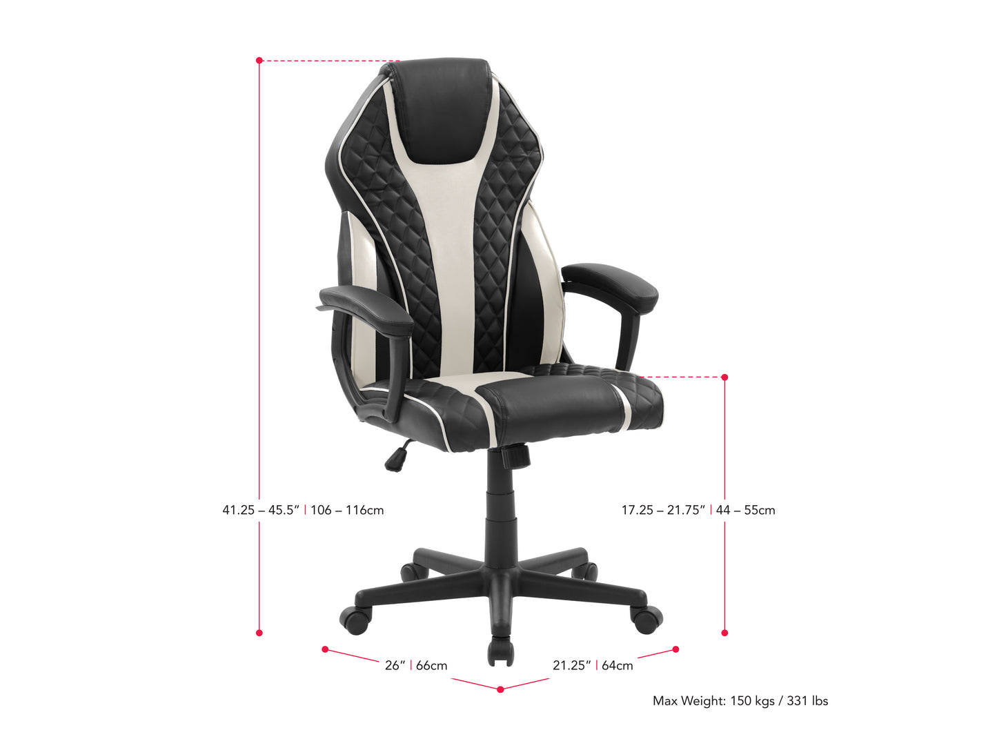 Black ergonomic gaming chair with red accents, high backrest, adjustable armrests, lumbar support cushion, and breathable mesh material designed for comfort during long gaming sessions.