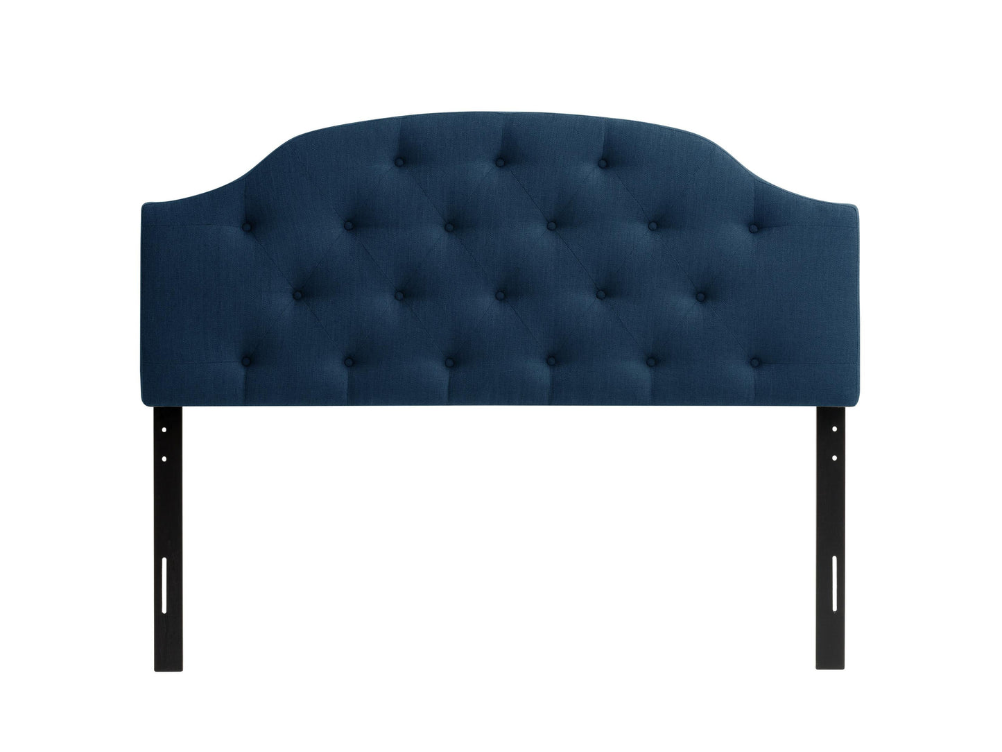 Navy blue diamond tufted headboard for full/double bed, featuring plush velvet upholstery, elegant button detailing, and a classic design that adds a touch of sophistication to any bedroom decor.