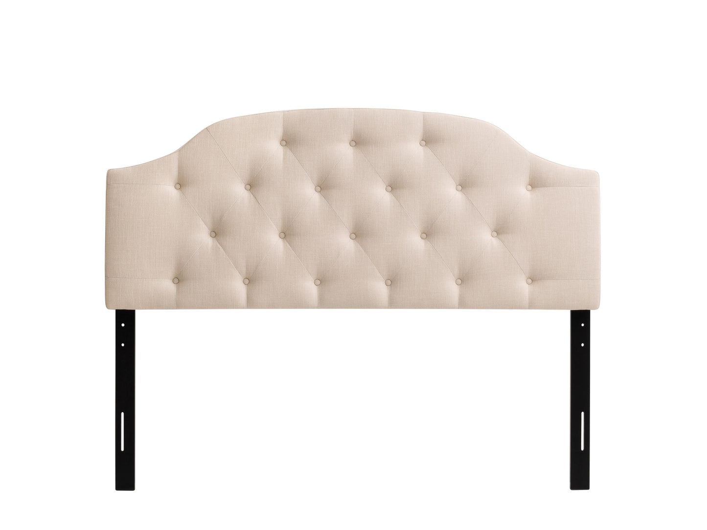 Cream diamond tufted headboard for full/double bed, featuring elegant upholstery, plush padding, and intricate button detailing, perfect for adding a touch of luxury and sophistication to your bedroom decor.