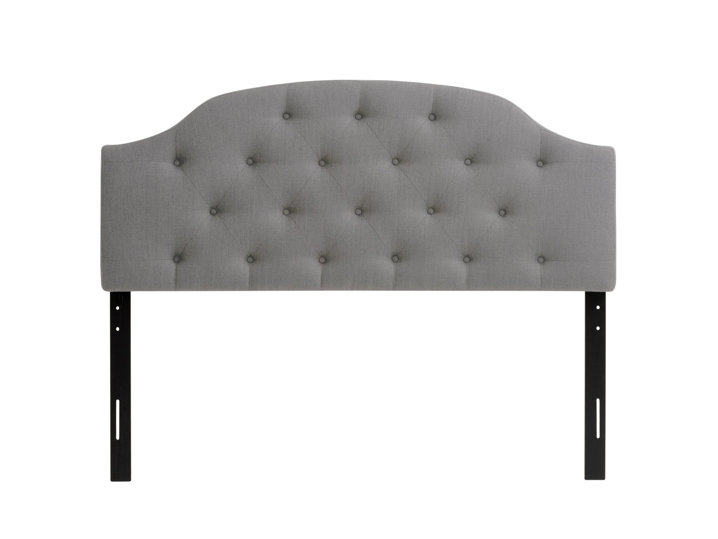 Light grey diamond tufted headboard for full/double bed, featuring a plush, padded surface with elegant button detailing and soft fabric texture, perfect for adding a touch of sophistication to your bedroom decor.