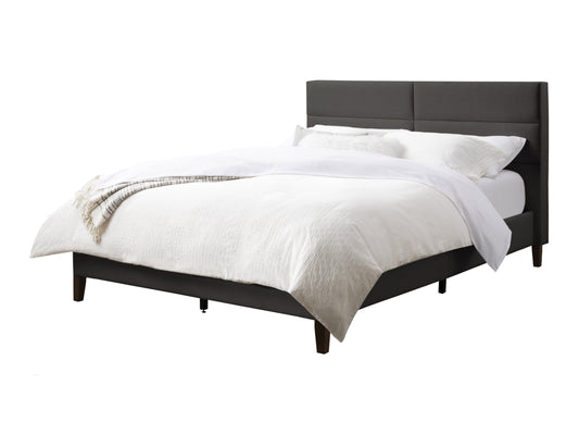 Dark Grey Tufted Upholstered Bed, Double