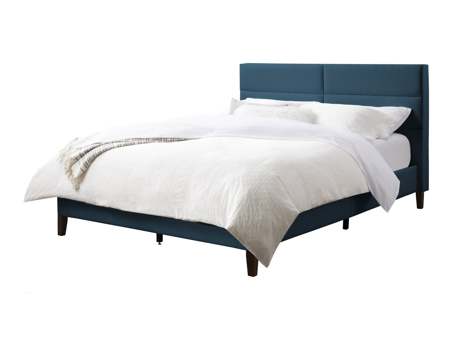Ocean Blue Tufted Upholstered Bed, Double