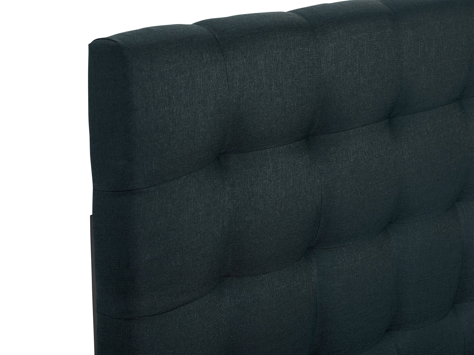 Blue twin/single modern headboard with sleek design, upholstered in soft fabric, featuring a minimalist style and durable construction. Ideal for contemporary bedrooms, offering both comfort and elegance.