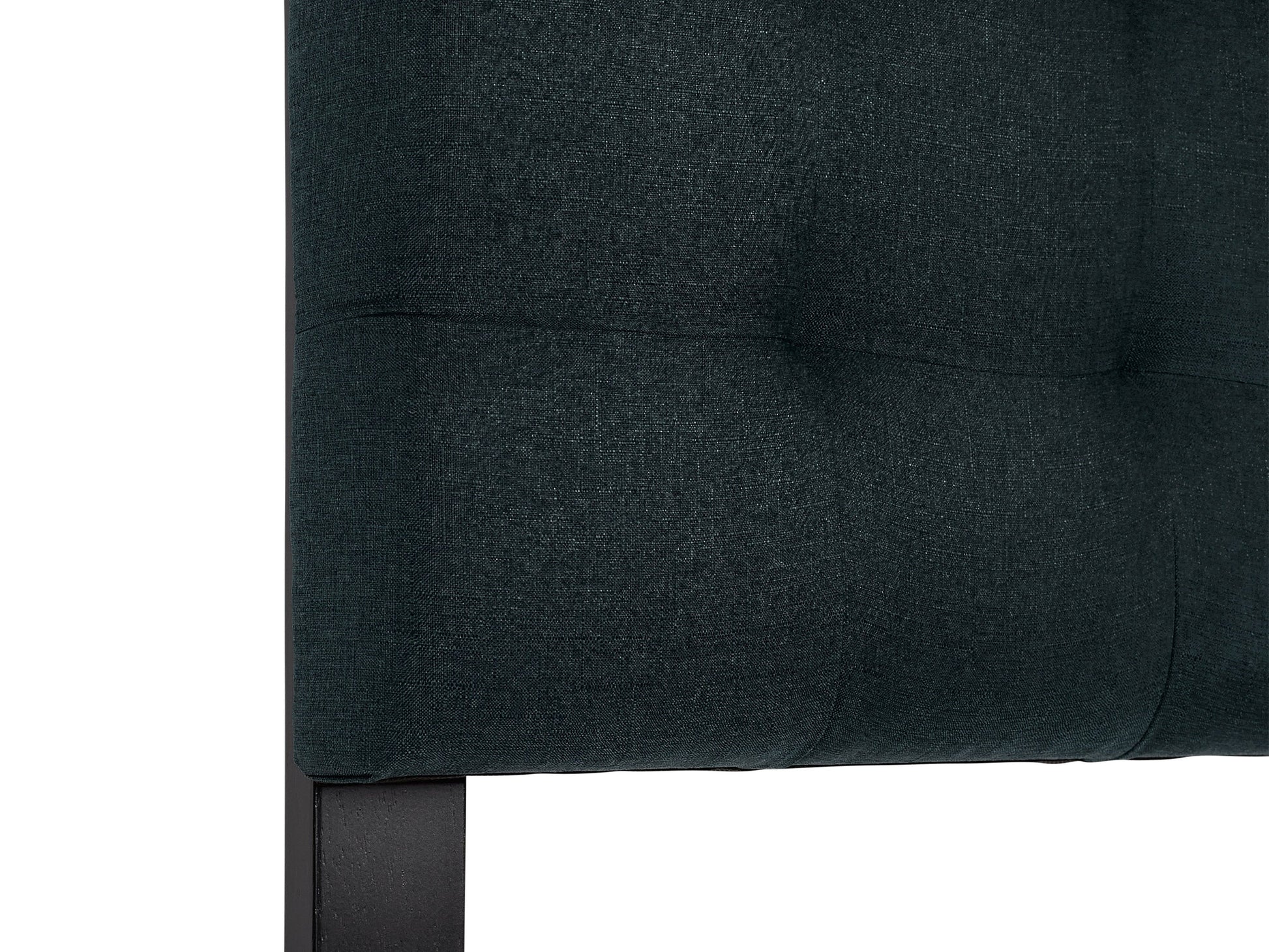 Blue twin/single modern headboard with sleek design, upholstered in soft fabric, featuring a minimalist style and durable construction. Ideal for contemporary bedrooms, offering both comfort and elegance.