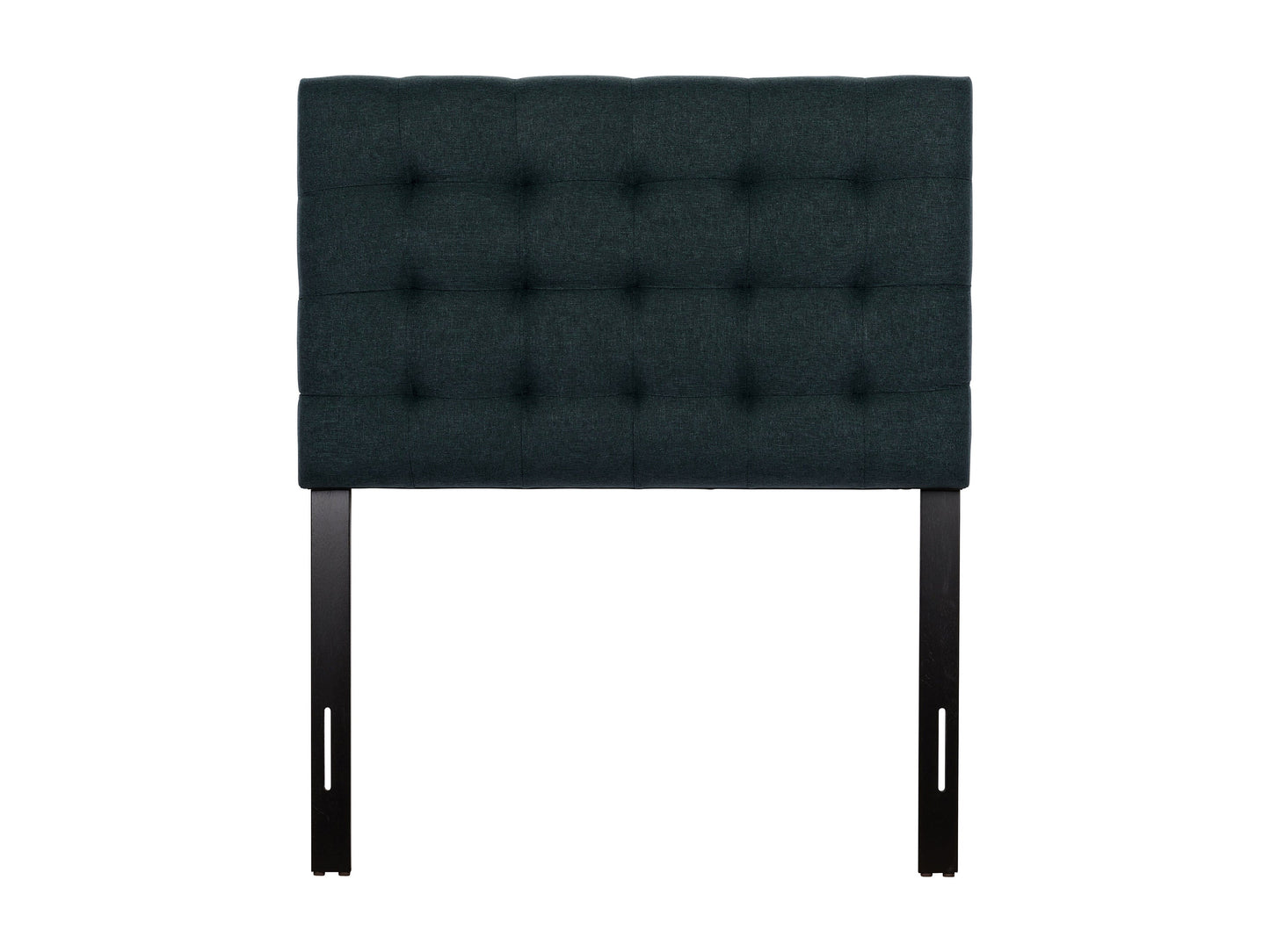 Blue twin/single modern headboard with sleek design, upholstered in soft fabric, featuring a minimalist style and durable construction. Ideal for contemporary bedrooms, offering both comfort and elegance.
