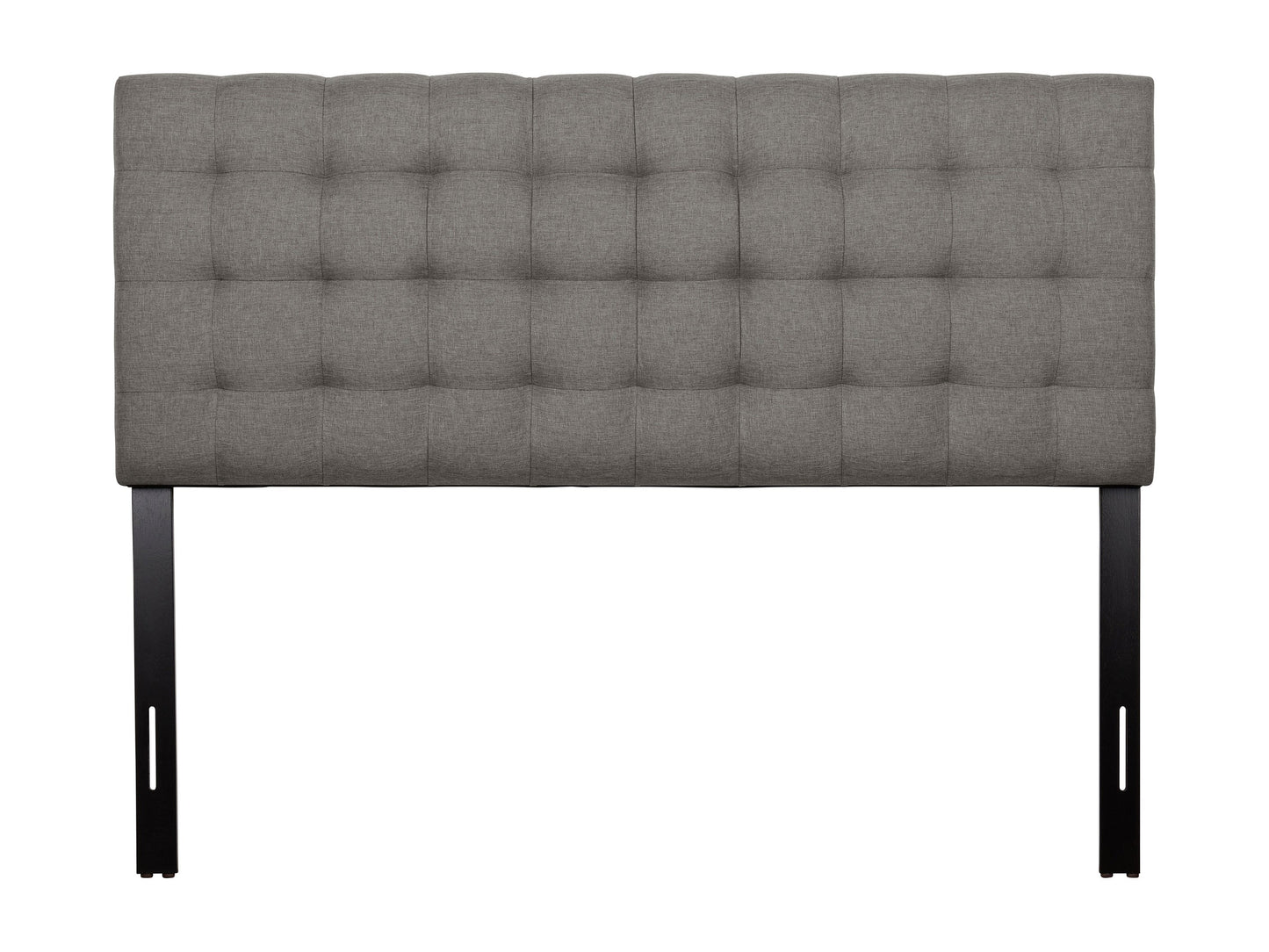 Grey modern queen-sized headboard featuring a sleek, minimalist design with soft fabric upholstery and subtle tufting, perfect for contemporary bedroom décor.