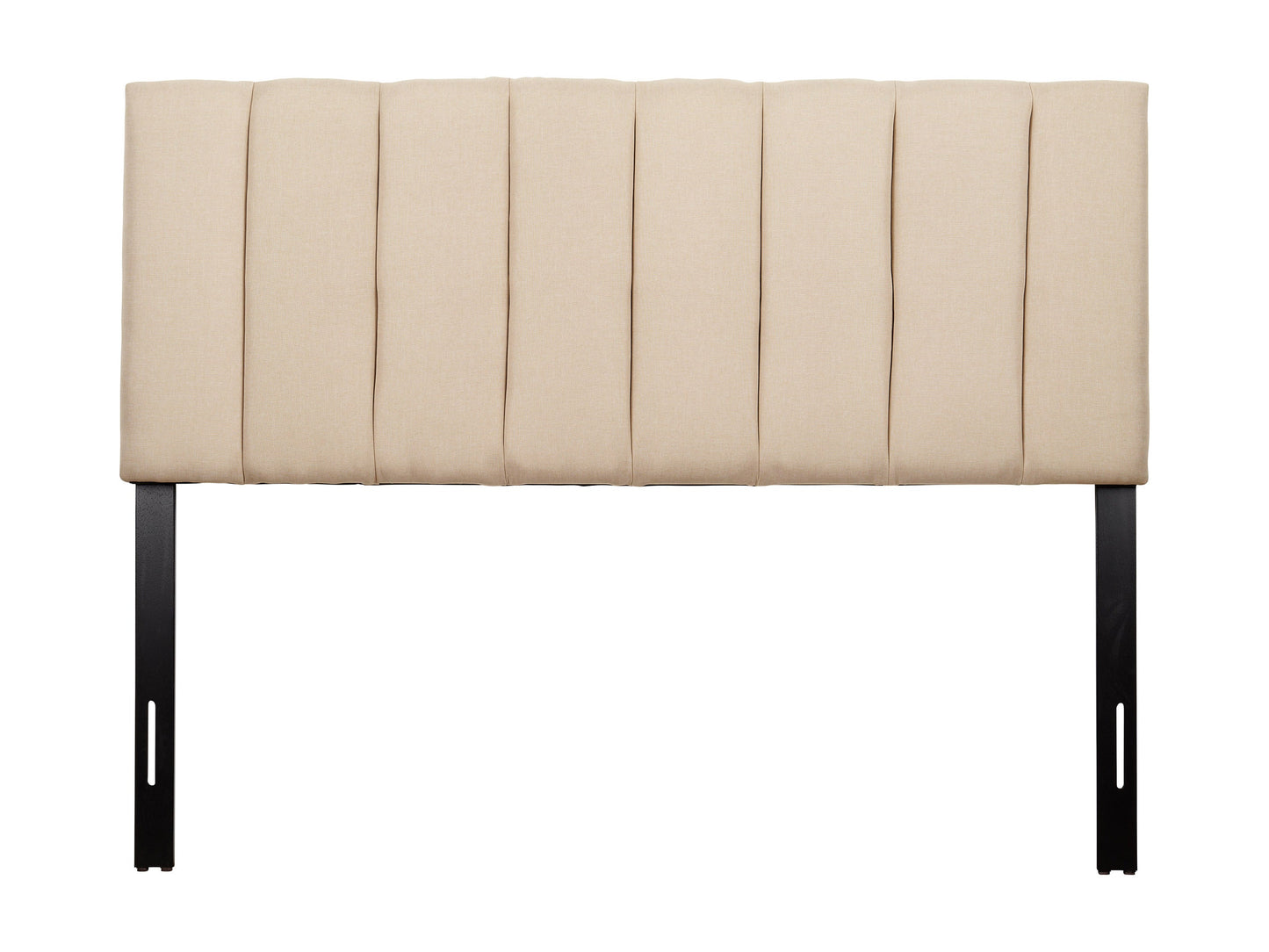 Cream-colored queen panel headboard with tufted upholstery, featuring a soft, textured fabric and elegant stitching, perfect for adding a touch of sophistication to your bedroom decor.