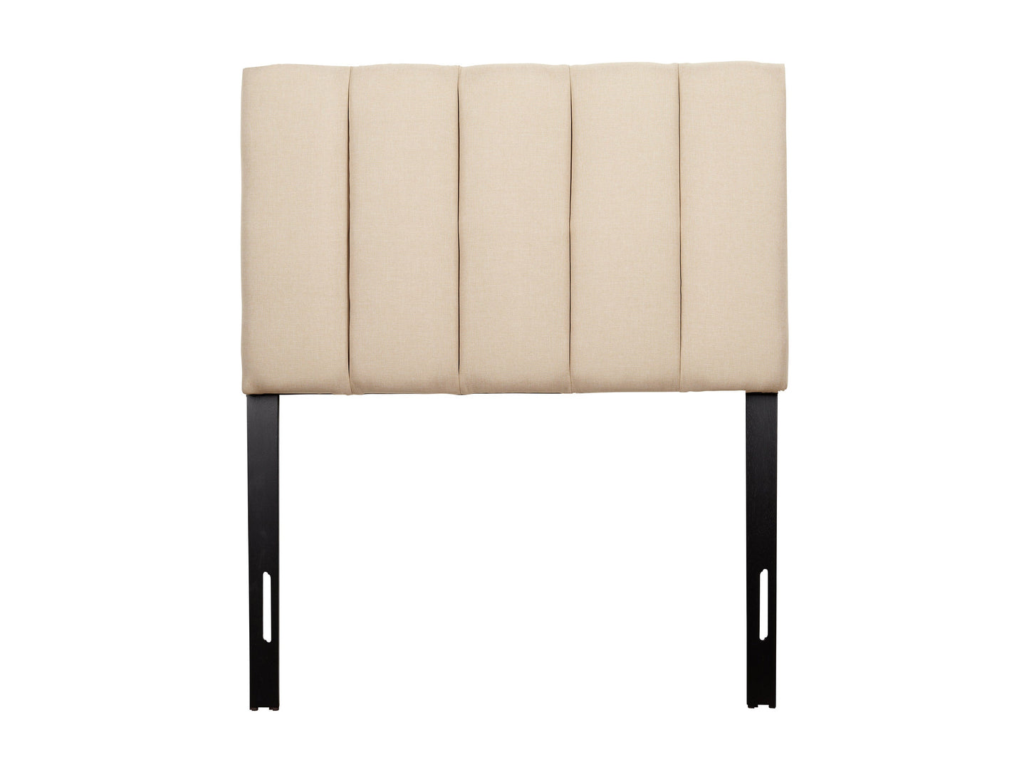 Cream-colored twin/single panel headboard with elegant vertical stitching, upholstered in soft fabric, and featuring a minimalist design. Perfect for modern bedrooms, providing a stylish and comfortable backrest.