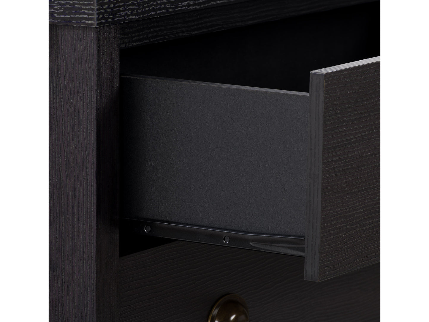 Black 5-Drawer Dresser with Interlocking Drawers