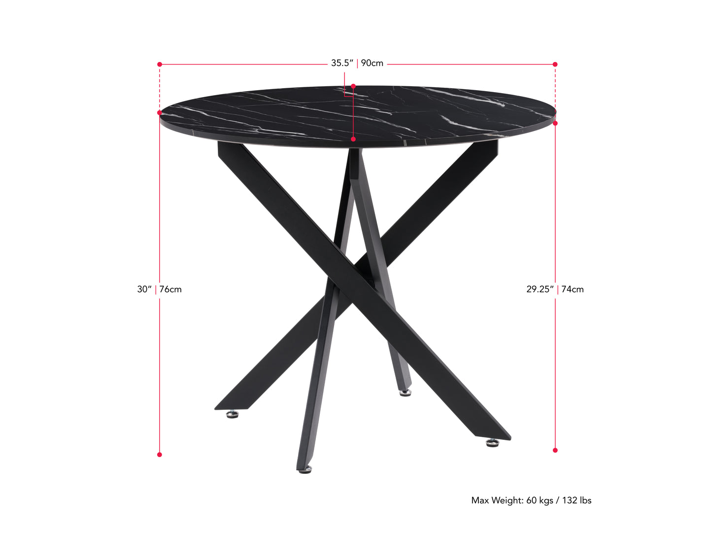 Black Round Dining Table - FINAL SALE ITEM