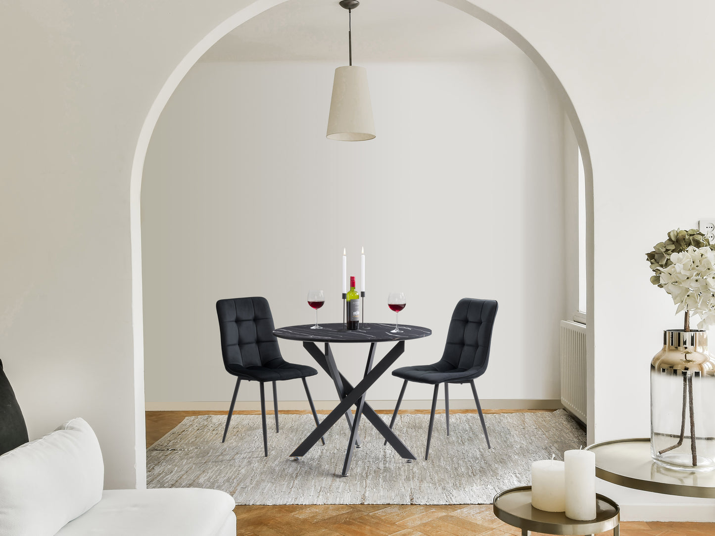 Black Round Dining Table - FINAL SALE ITEM