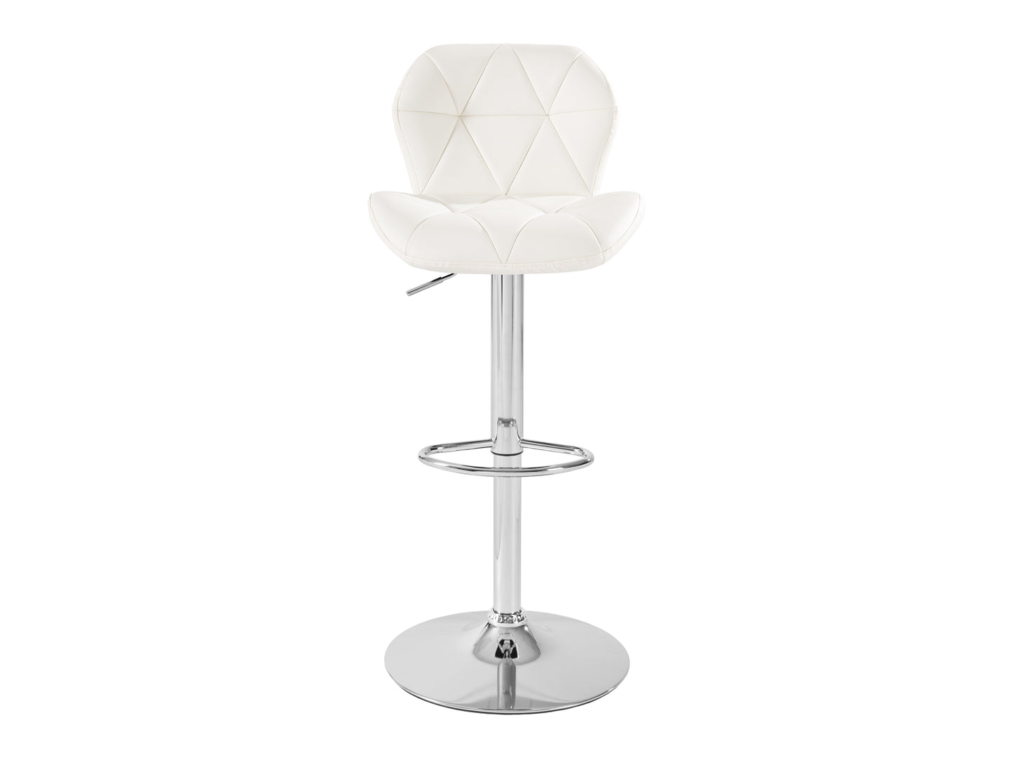 Geo-Tufted White Vegan Leather Stools