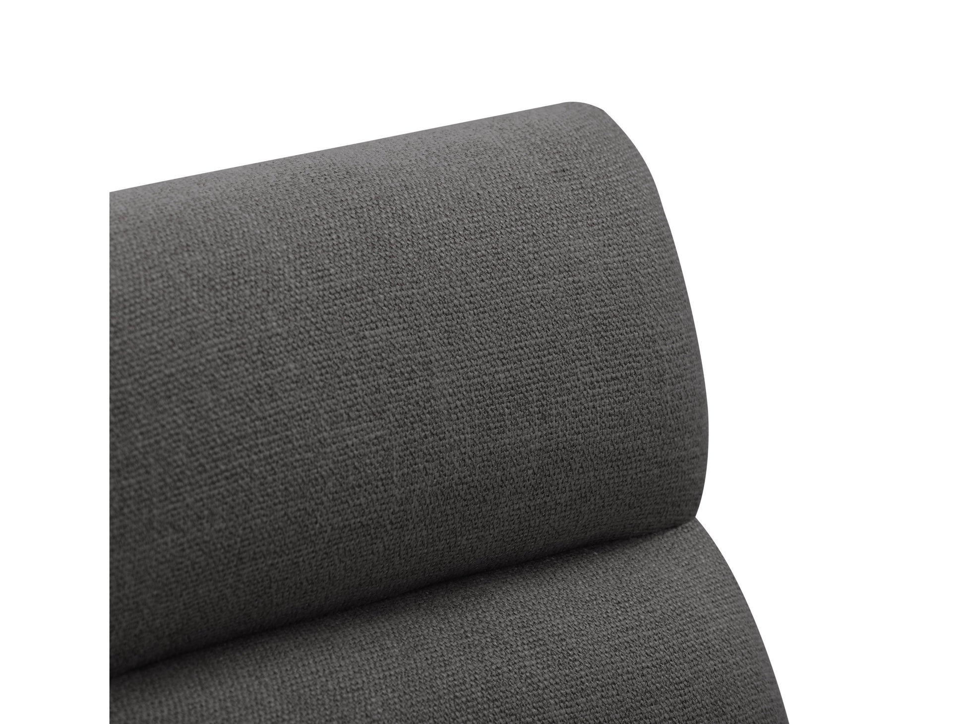 Dark grey channel tufted bar stool with plush velvet upholstery, sleek black metal legs, and a comfortable, modern design perfect for kitchen counters or home bars.