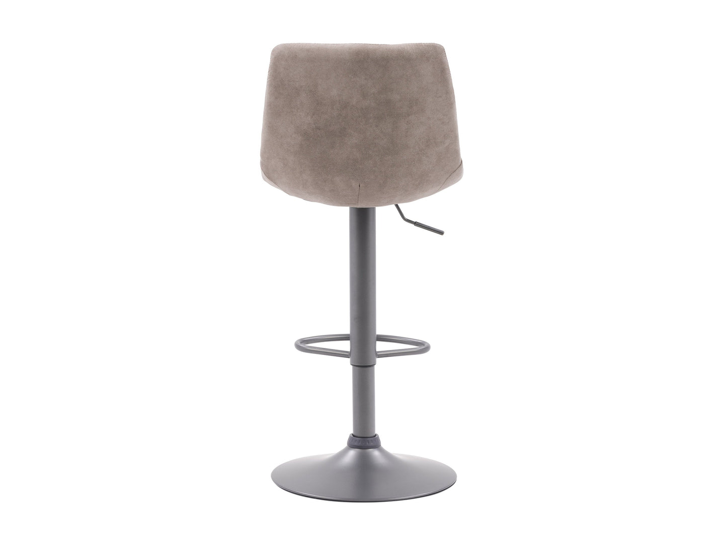 Light grey swivel bar stools, set of 2, featuring cushioned seats, sleek metal frames, and footrests; perfect for modern kitchen islands or home bars.