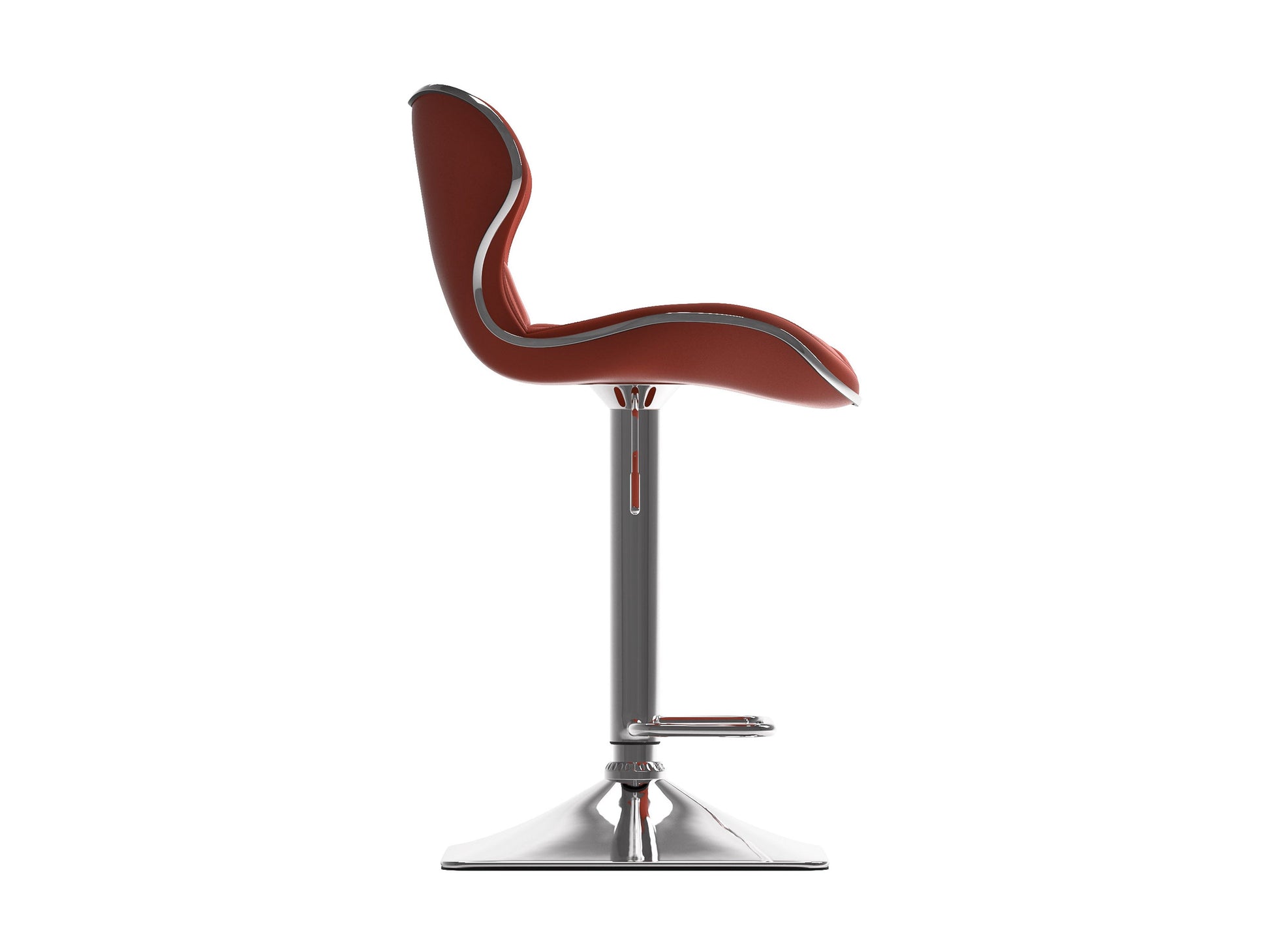 Set of 2 modern bar stools with backs, featuring black metal frames, brown faux leather cushioned seats, and curved wooden backrests. Ideal for kitchen islands and home bars.