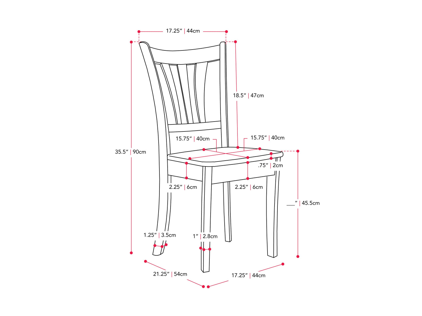 White solid wood dining chairs set of 2 with curved backrests and sturdy legs, featuring a smooth finish and classic design, perfect for modern dining rooms or kitchens.