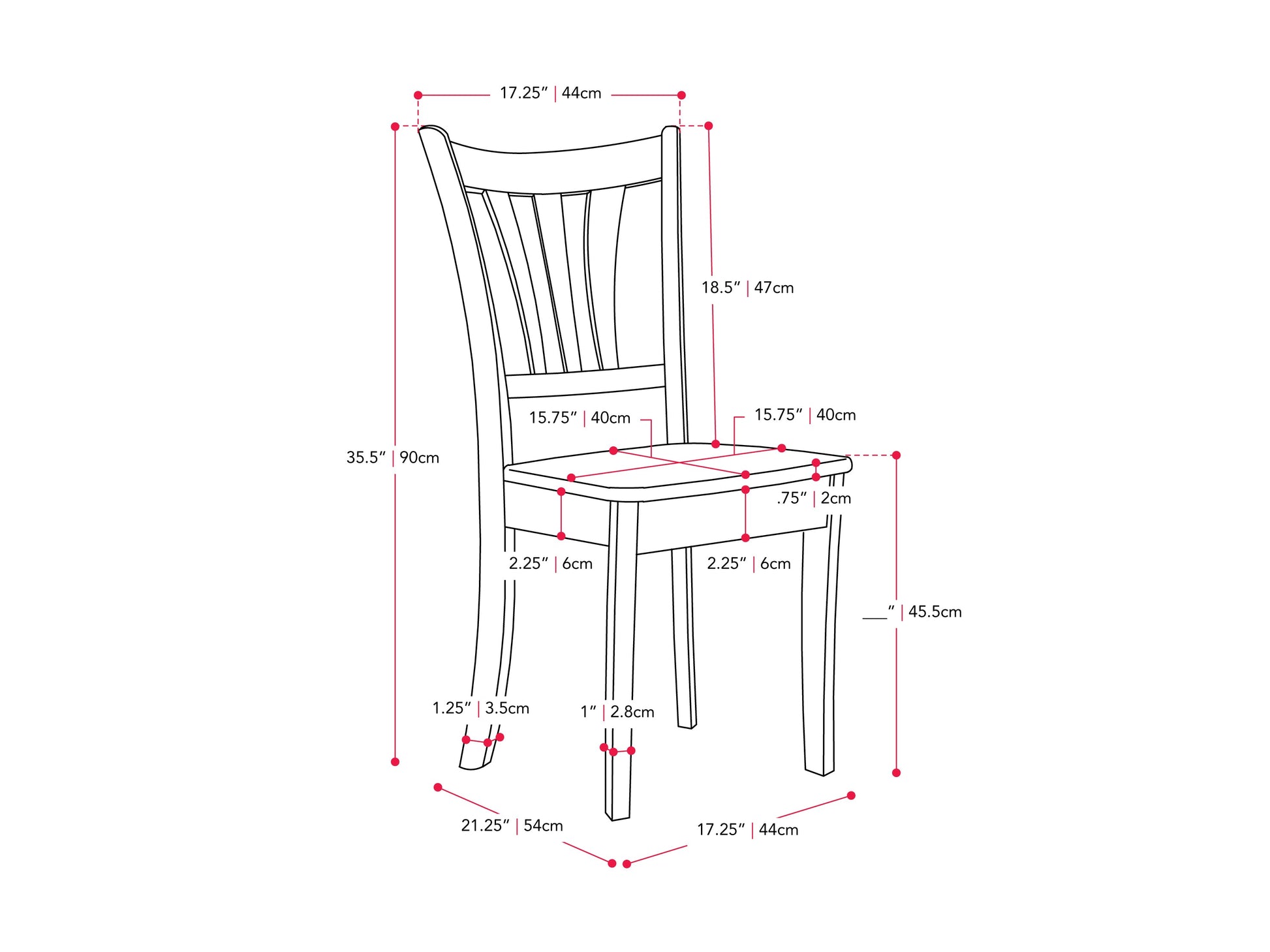 White solid wood dining chairs set of 2 with curved backrests and sturdy legs, featuring a smooth finish and classic design, perfect for modern dining rooms or kitchens.