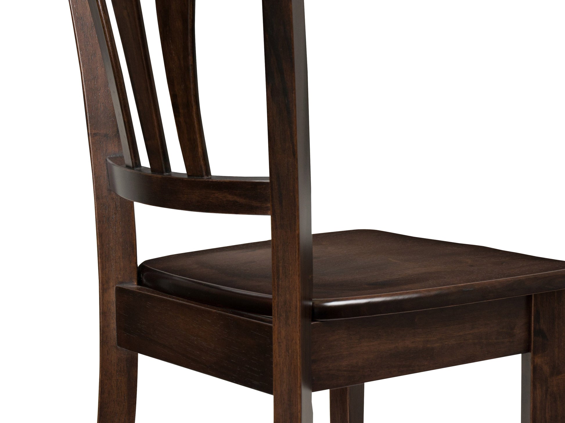 Solid wood dining chairs set of 2 in espresso finish, featuring curved backrests, cushioned seats in beige fabric, and sturdy legs with a sleek, modern design perfect for contemporary dining rooms.
