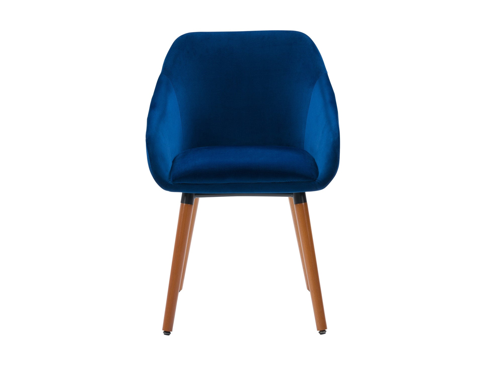 Navy blue velvet dining chairs set of 2 with gold metal legs, quilted backrest, and cushioned seat for elegant dining room decor.
