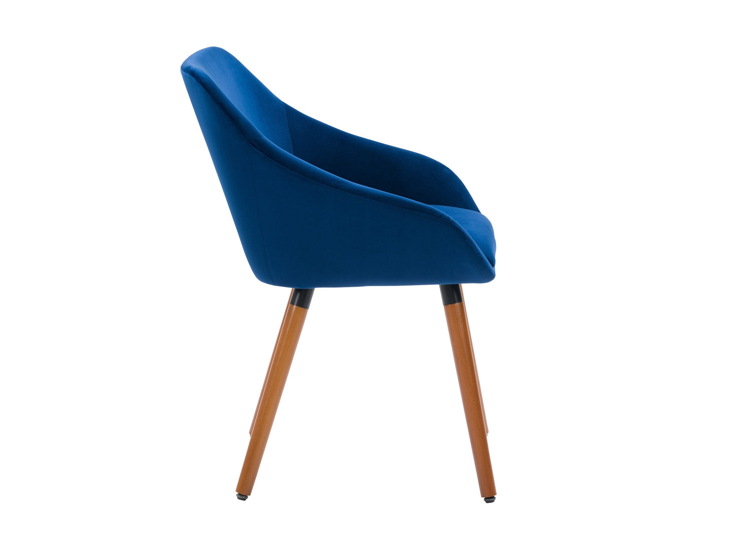 Navy blue velvet dining chairs set of 2 with gold metal legs, quilted backrest, and cushioned seat for elegant dining room decor.
