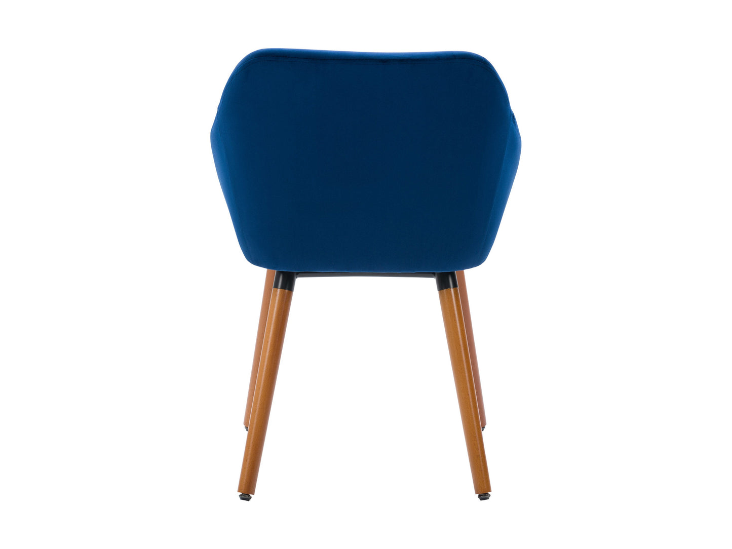 Navy blue velvet dining chairs set of 2 with gold metal legs, quilted backrest, and cushioned seat for elegant dining room decor.