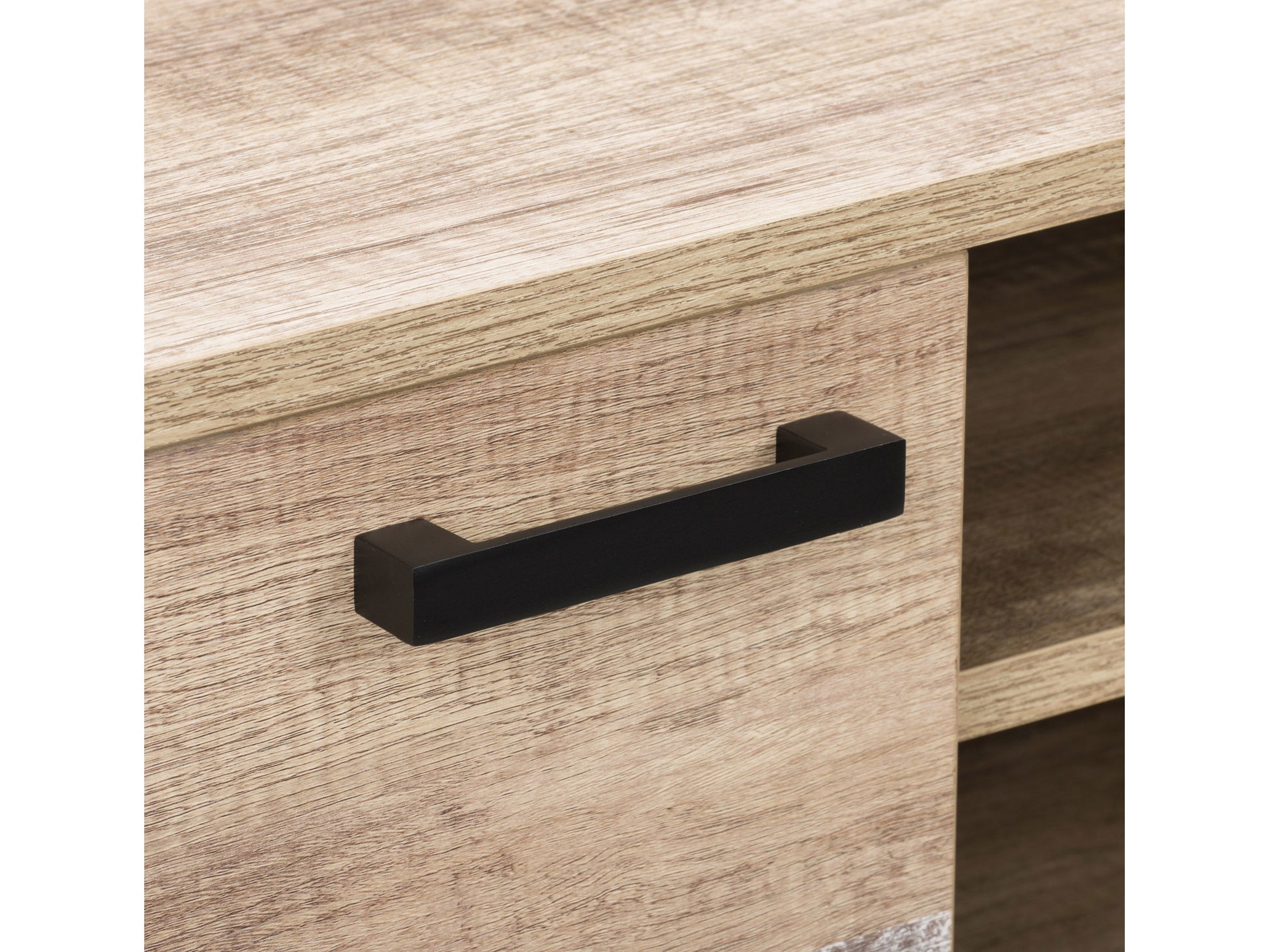 Mid-century modern TV stand for TVs up to 85 inches, featuring a sleek walnut finish, gold metal legs, and two sliding doors with a textured pattern for stylish storage.