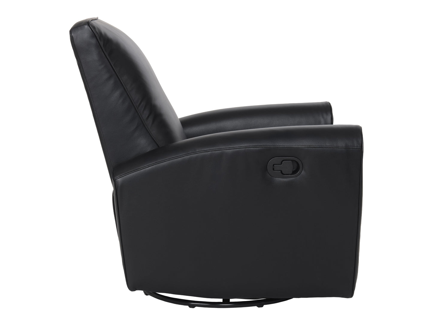 Marin Swivel Glider Recliner, Black Faux Leather