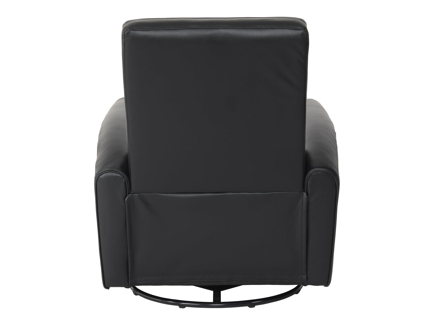 Marin Swivel Glider Recliner, Black Faux Leather