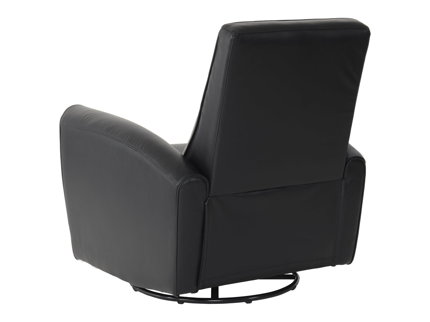 Marin Swivel Glider Recliner, Black Faux Leather