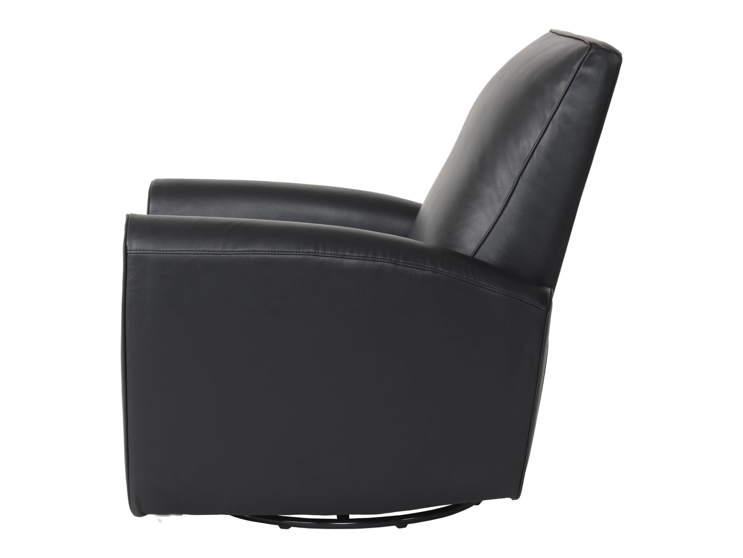 Marin Swivel Glider Recliner, Black Faux Leather