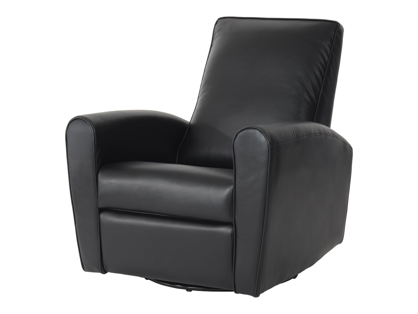 Marin Swivel Glider Recliner, Black Faux Leather