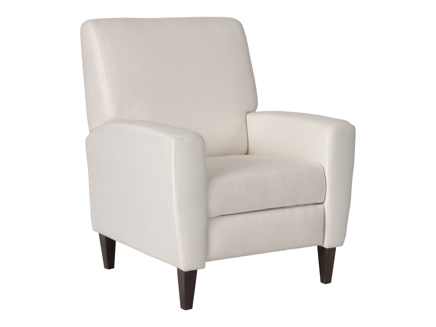Wells Pushback Recliner with Legs, Ivory Basketweave Fabric