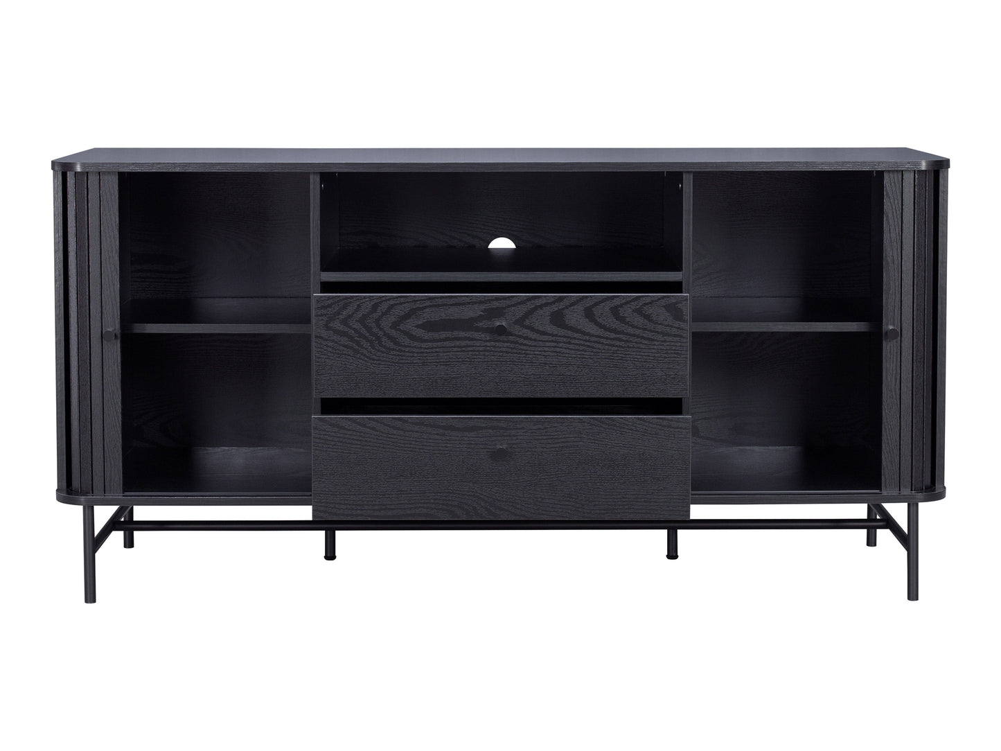Black Curved Sideboard Buffet