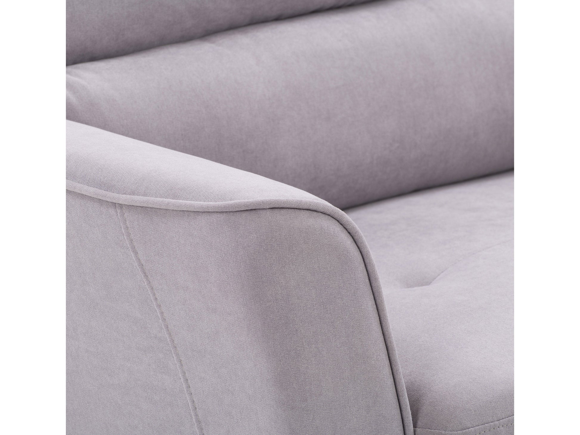 Gray 2-seater loveseat and chair set with plush cushions, sleek wooden legs, and soft linen upholstery. Ideal for modern living rooms, this sofa set offers comfort and style with its minimalist design and neutral tones.