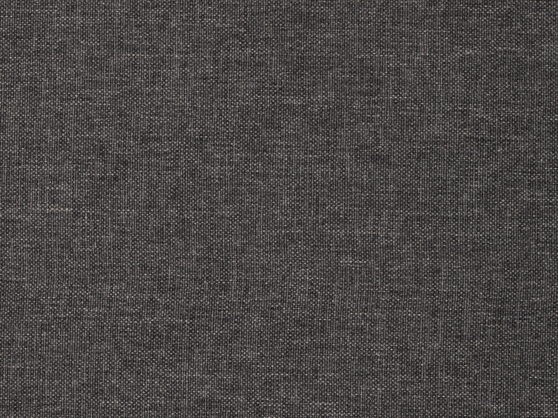 Gray fabric ottoman with tufted top, wooden legs, and a modern design.