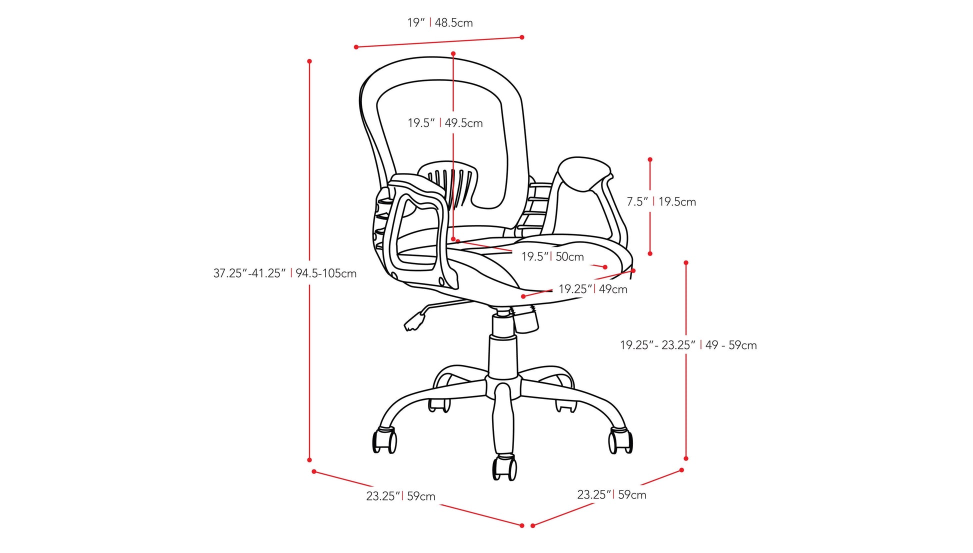 Blue swivel office chair with ergonomic design, padded seat, and mesh backrest; featuring adjustable height and armrests, perfect for home or office workspace.