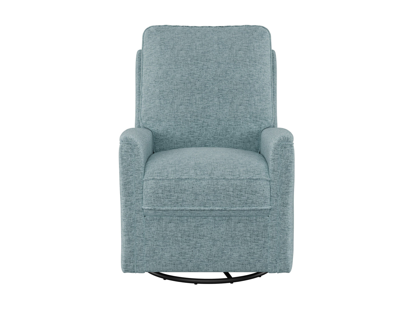 Blue swivel glider recliner chair with plush cushions, ergonomic design, and durable fabric upholstery, perfect for living room or nursery.