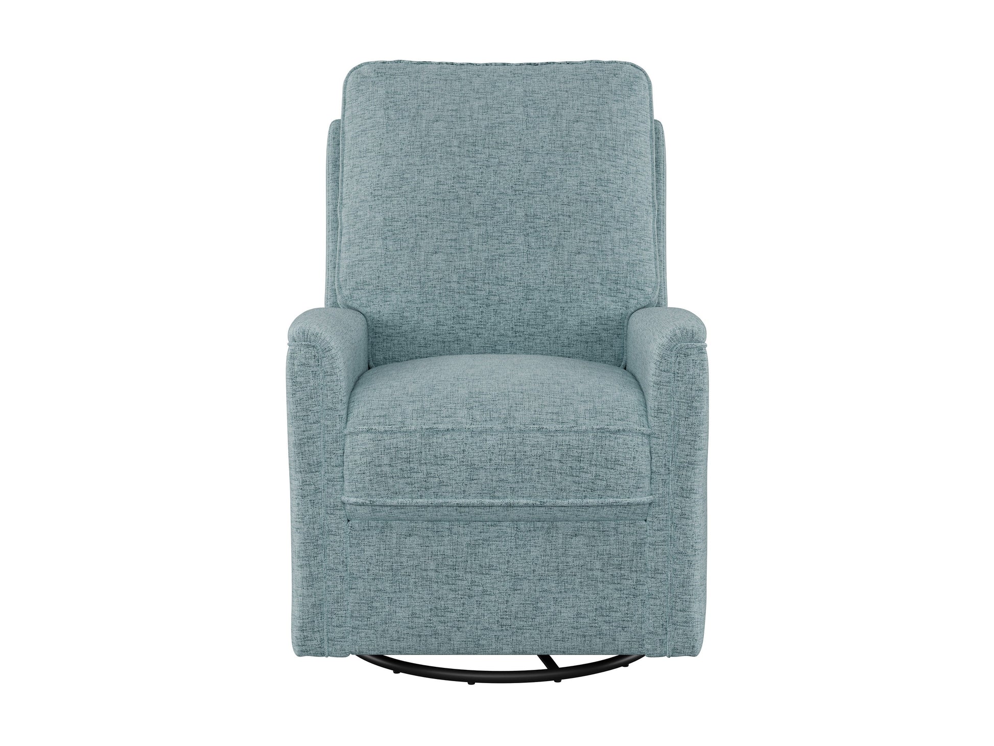 Blue swivel glider recliner chair with plush cushions, ergonomic design, and durable fabric upholstery, perfect for living room or nursery.