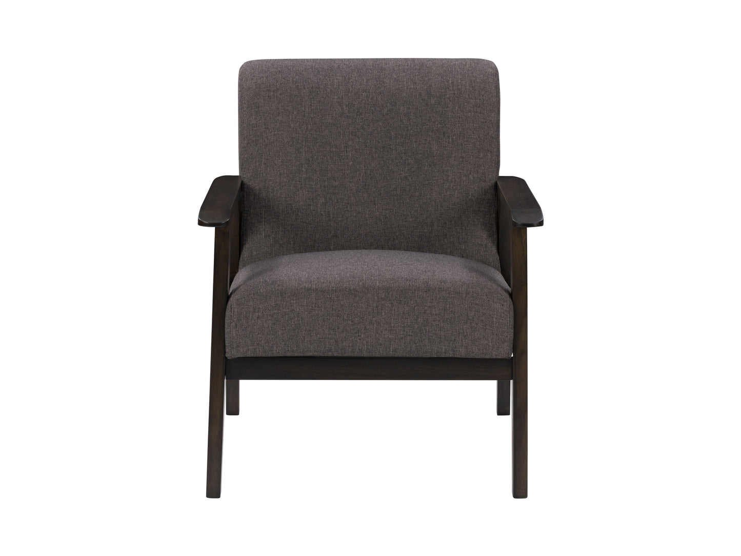 Vintage Brown Upholstered Mid-Century Modern Accent Chair