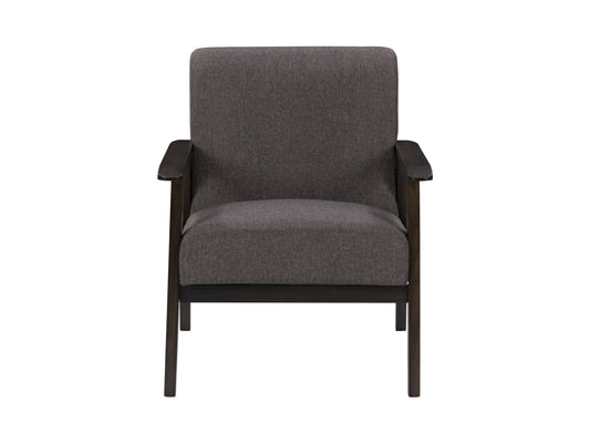 Vintage Brown Upholstered Mid-Century Modern Accent Chair