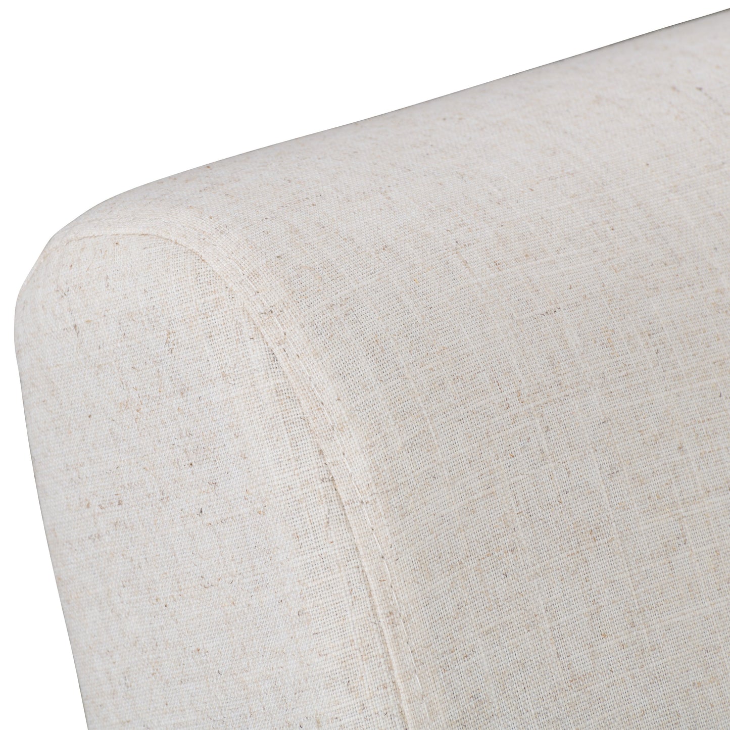Natural Linen Upholstered Mid-Century Modern Accent Chair