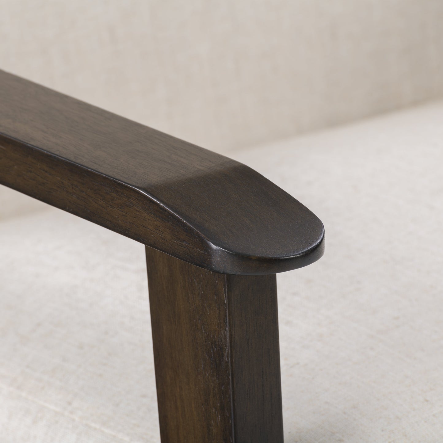 Natural Linen Upholstered Mid-Century Modern Accent Chair