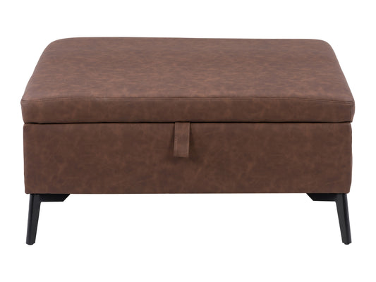 Brown Square Storage Ottoman